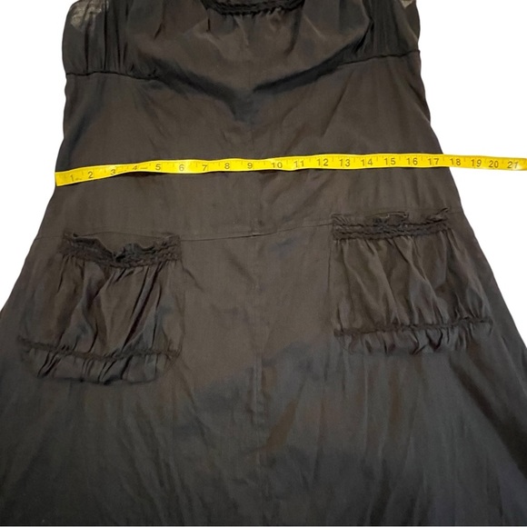 Max Studio Lagenlook Linen Dress with Pockets dark black slightly sheer Large - Picture 12 of 16